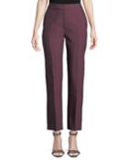 High-rise Straight-leg Wool/silk Pants