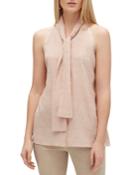 Amore Pointillism-printed Silk Tie-neck Halter Blouse