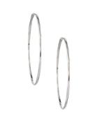 Rhodium-tone Basic Hoop Earrings