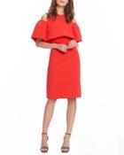 Cold-shoulder Faille Popover Cocktail Dress
