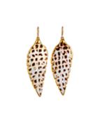 Speckled Shell In Gold Foil Earrings