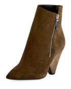 Niki Asymmetric Suede Ankle Boot