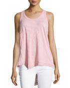 Twist Knit Tank Top W/ Patch Pocket,