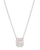 14k White Gold Diamond Pendant Necklace,