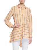 Madelena Stripe Asymmetric Tunic Blouse
