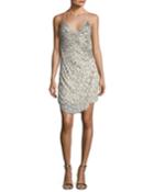 Criminal Love Beaded Wrap Cocktail Dress