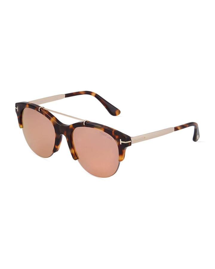 Oversized Acetate/metal Brow-line