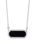 18k White Gold Diamond & Black Jade Necklace