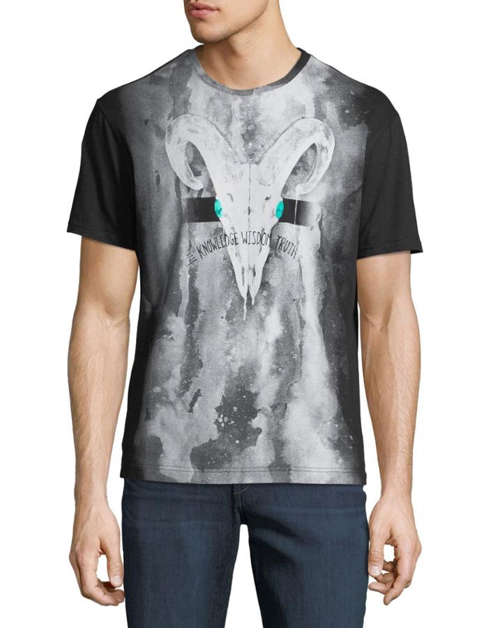 Men's Rams-head Crewneck Short-sleeve Graphic T-shirt