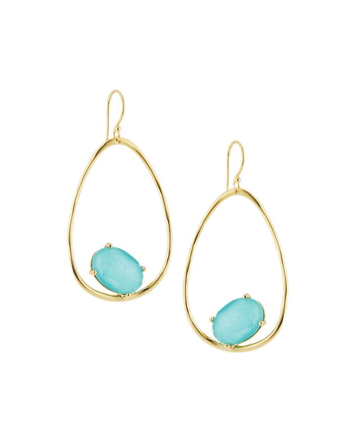 18k Rock Candy Large Suspension Earrings In Turquoise/quartz