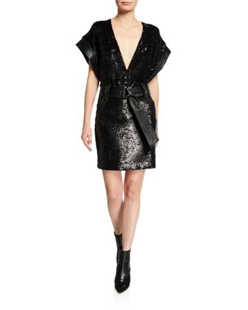 Alister Sequin Belted Cocktail Dress