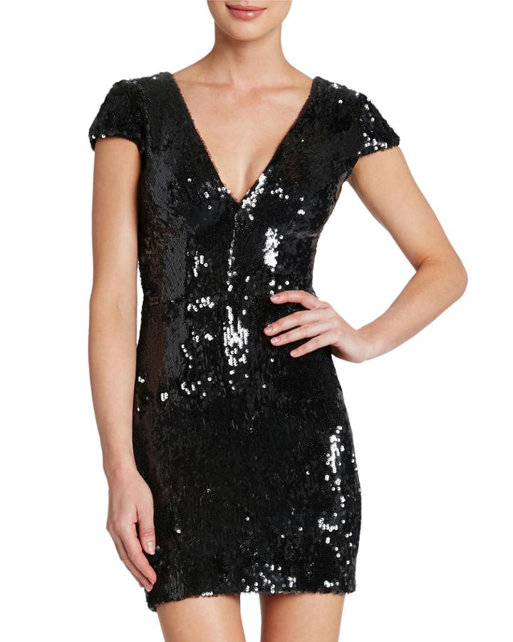Zoe Sequined Plunging V-neck