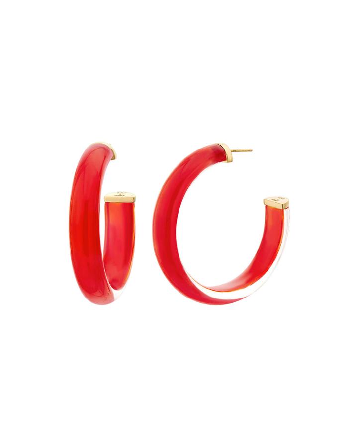 Lucite Hoop Earrings, Fiesta