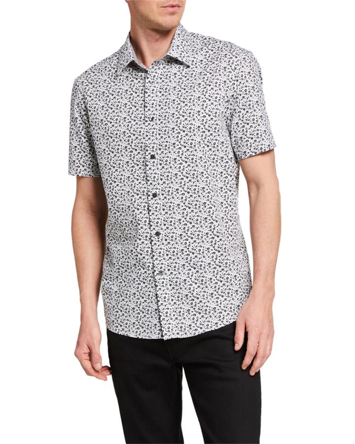 Men's Dobby Floral Print