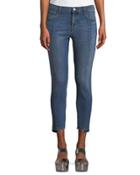 Mid-rise Pintuck Skinny Jeans, Blue