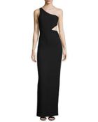 Leonella One-shoulder Gown, Black