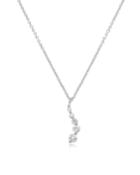 14k Curved Diamond Pendant Necklace