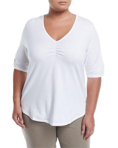 Day Dream V-neck Short-sleeve Cotton Top,