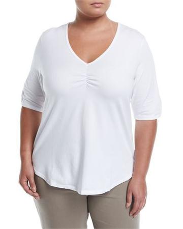 Day Dream V-neck Short-sleeve Cotton Top,