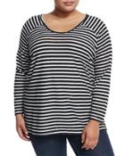 Sequin Striped Long-sleeve Top,
