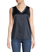 Solid Satin V-neck Tank