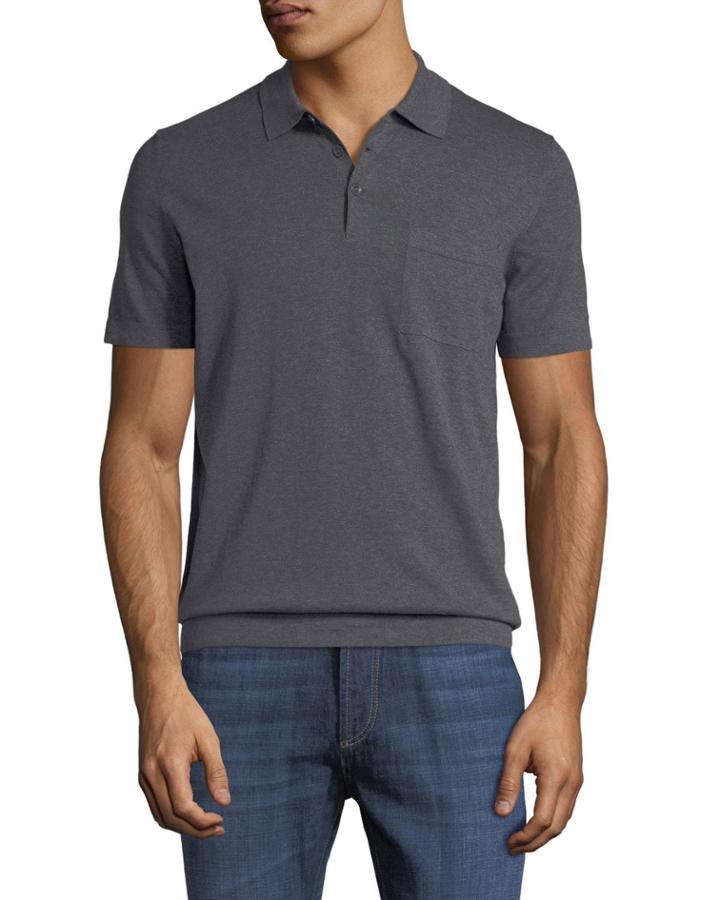 Men's 3-button Cotton Polo Shirt With Pocket