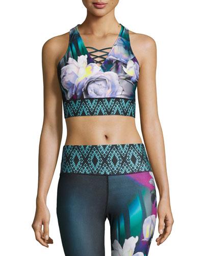 Bouquet Print Crop Top,