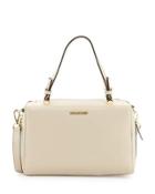 Leather Zip-top Satchel Bag, Ivory