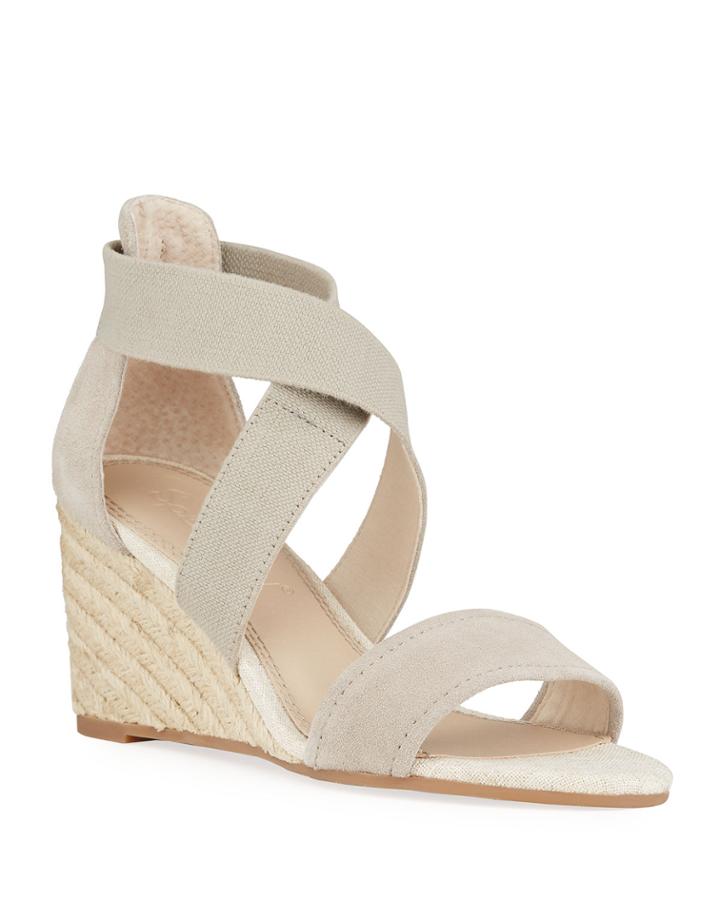 Muriel Crisscross Stretch Wedge Espadrilles