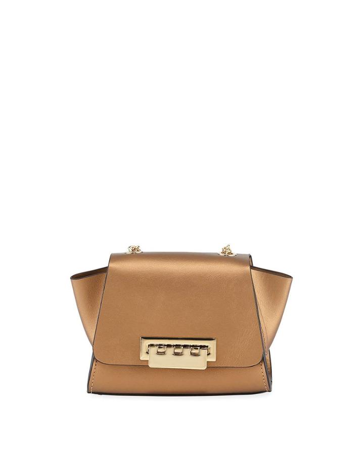 Eartha Mini Metallic Leather Chain Crossbody Bag, Rust/copper
