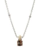 Prism Smoky Quartz Cushion Pendant Necklace