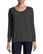 Cage-back Scoop-neck Sweatshirt, Charcoal