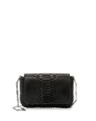Small Python Shoulder Bag, Black