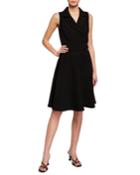 Faux-wrap Fit-and-flare Dress