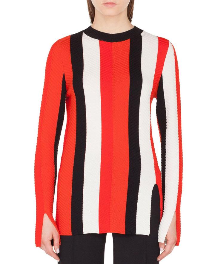 Herringbone Stripe Merino Pullover