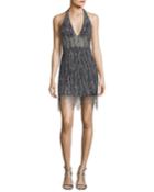 Deep V-neck Embellished Fringe