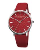 Men's Roma 38mm Leather-dial Watch, Red/steel