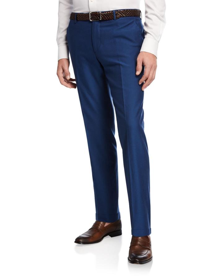 Men's Wool-cotton Straight-leg Pants