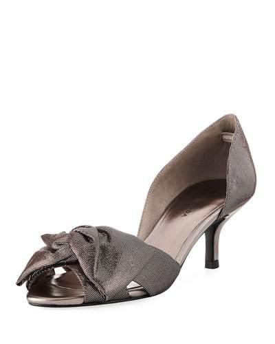 Alera Low Peep-toe Pump, Pewter