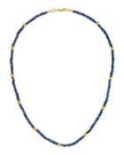 24k Gold & Blue Sapphire Gleam Rain Necklace