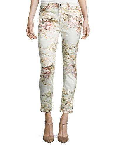 Vintage Garden Floral-print Skinny Ankle Jeans,