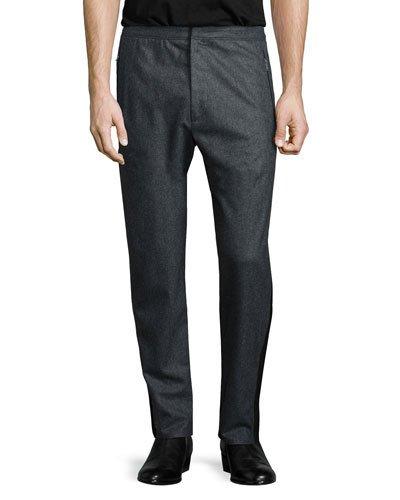 Sector Cashmere-blend Track Pants, Charcoal