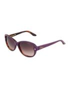Plastic Square Sunglasses, Brown/purple