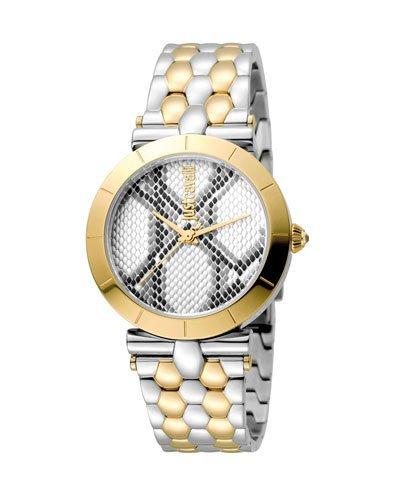 34mm Animal Devore Bracelet Watch, Two-tone