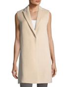 Alpaca-blend Sleeveless Coat Vest