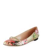 Floral Leather Ballet Flats