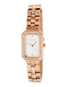 Linda Glitz Rectangular Bracelet Watch, Rose