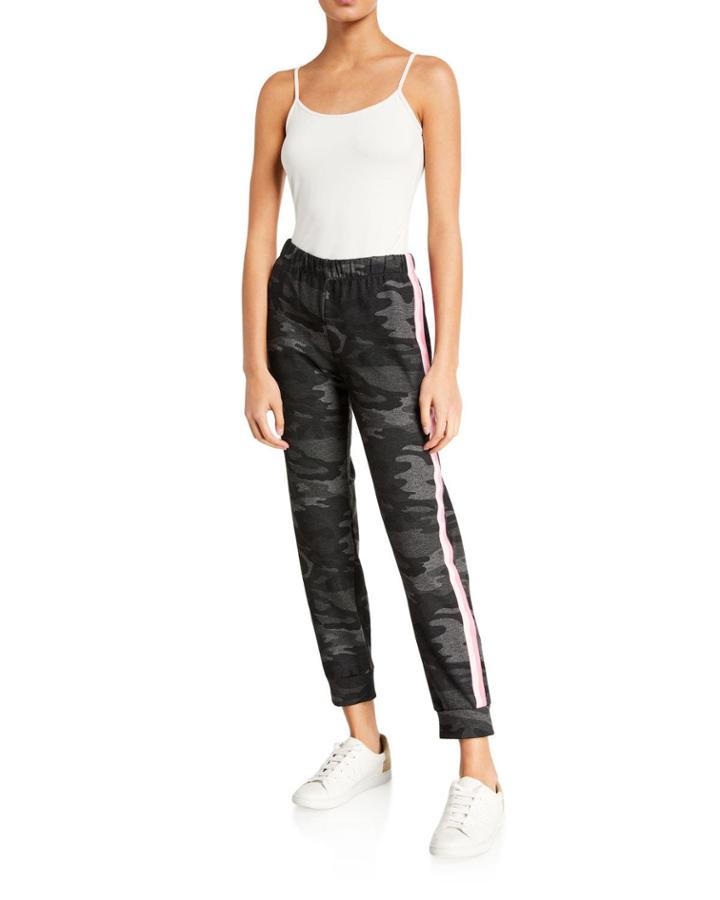 Aubree Camo Side-stripe Jogger Pants