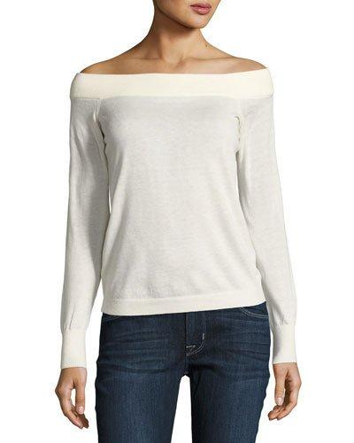 Wool-blend Off-the-shoulder