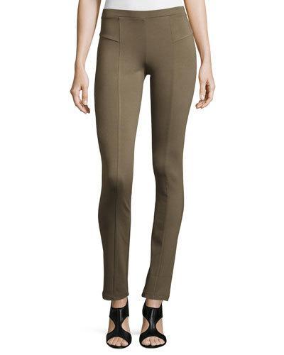 Ponte Slim Pants, Olive